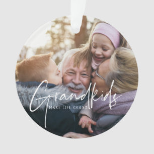 Witte tekst Kleinkinderen maken het leven grandi Ornament