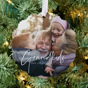 Witte tekst Kleinkinderen maken het leven grandi Ornament Kaart