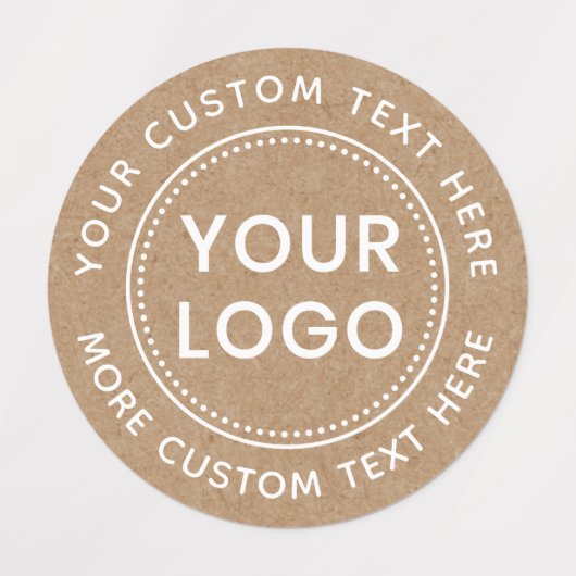 Witte tekst Kraft papier kijken rond stof kleding Labels (Design 2)