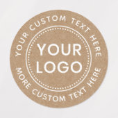 Witte tekst Kraft papier kijken rond stof kleding Labels (Design 1)