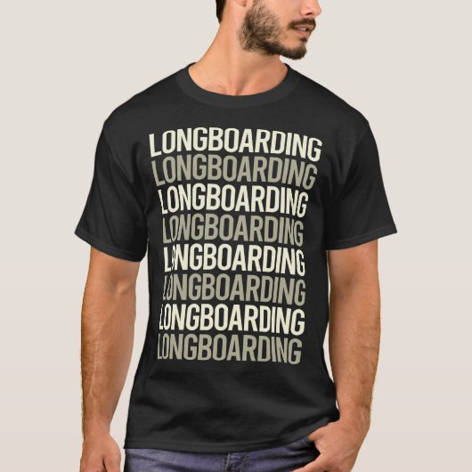 Witte tekst Longboarding Longboard Longboarder T-shirt (Voorkant)