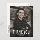 Witte tekst Mannelijk Dank u Afstuderen Briefkaart (Voorkant / Achterkant)