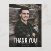Witte tekst Mannelijk Dank u Afstuderen Briefkaart (Voorkant)