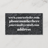 Witte tekst met zwarte achtergrond visitekaartje (Achterkant)