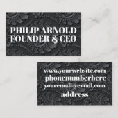 Witte tekst met zwarte achtergrond visitekaartje (Voorkant / Achterkant)