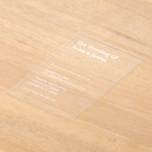 Witte tekst Moderne bruiloft acryl uitnodiging (Laagn)