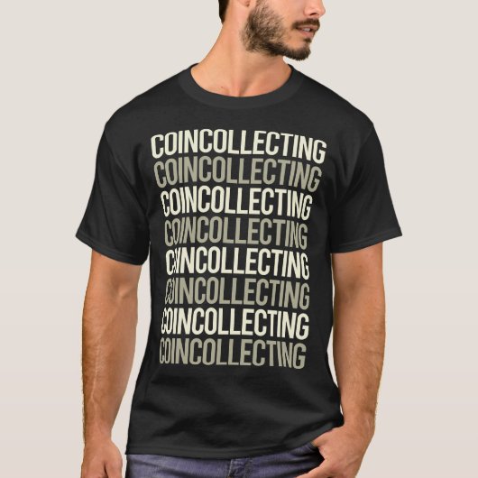 Witte tekst Muntcollectie Munten T-shirt (Voorkant)
