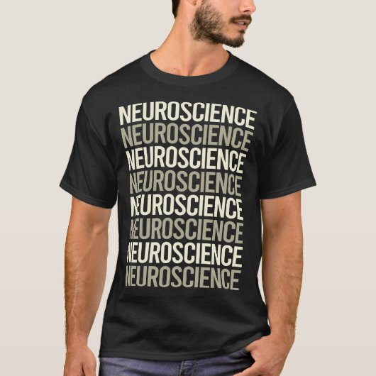 Witte Tekst Neurobiologie Neurobioloog T-shirt (Voorkant)