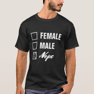 Witte tekst niet-binaire genderchecklist t-shirt