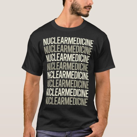 Witte tekst Nucleaire geneeskunde T-shirt (Voorkant)