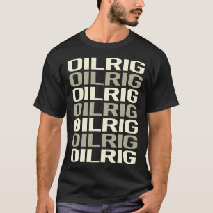 Witte Tekst Olieplatform Ruw hals Offshore T-shirt