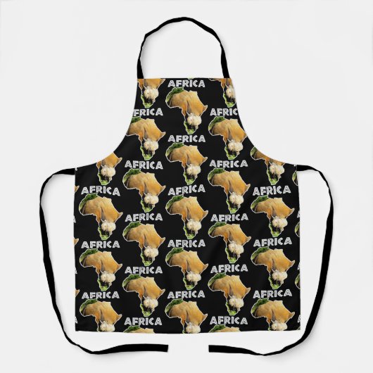 Witte tekst op het Afrikaanse Wildlife Continent R Schort (Voorkant)