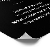 Witte tekst op zwarte Mannen Bathroom mandje Poster (Hoek)