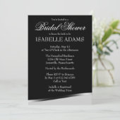 Witte tekst over de uitnodiging voor een zwarte br (Staand voorkant)