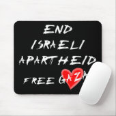 Witte tekst over donkere mousepad van de Israëlisc Muismat (Met muis)