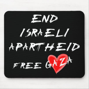 Witte tekst over donkere mousepad van de Israëlisc Muismat
