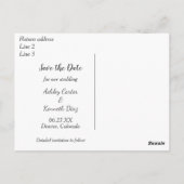 Witte tekst Sla de trouwdatum op Briefkaart (Achterkant)