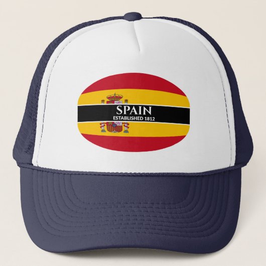 Witte tekst Spanje vlag 1812 Trucker Pet (Voorkant)
