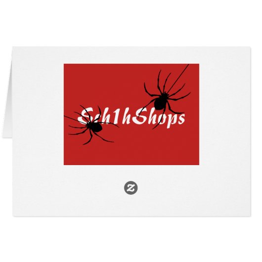 Witte tekst, spin & web, Red Halloween Kaart (Achterkant Horizontaal)