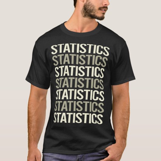 Witte Tekst Statistieken T-shirt (Voorkant)
