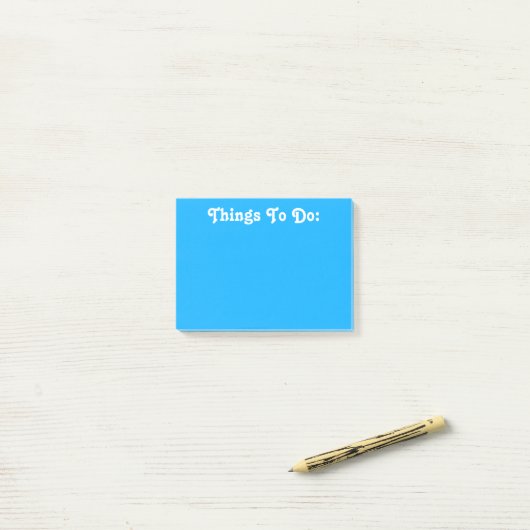 Witte Tekst | van de Douane Helder Blauw Post-it® Notes (Op bureau)
