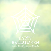 Witte tekst van de spin van de Halloween Raamsticker (Vel 3)