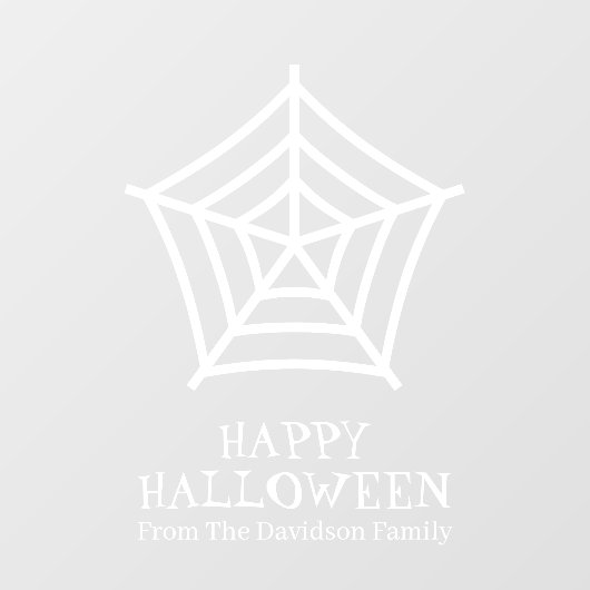 Witte tekst van de spin van de Halloween Raamsticker (Vel)