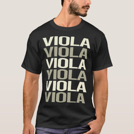 Witte Tekst Viola Violist T-shirt (Voorkant)