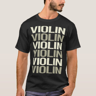 Witte tekst viool t-shirt
