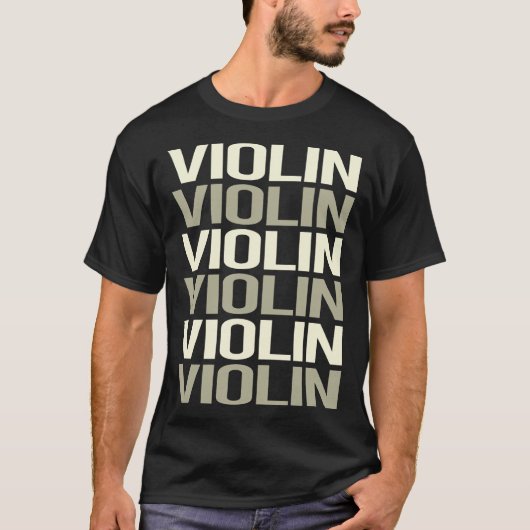 Witte Tekst Viool T-shirt (Voorkant)