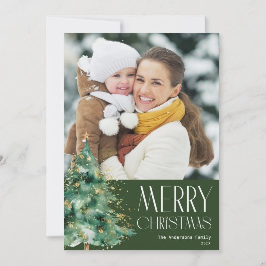 Witte tekst Vrolijk kerstkaart (Voorkant)