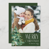 Witte tekst Vrolijk kerstkaart (Voorkant / Achterkant)