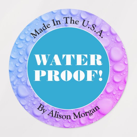 Witte tekst watertest, DIY 3-tekstregels, foto Labels (Design 2)