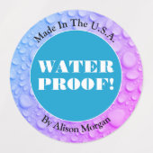 Witte tekst watertest, DIY 3-tekstregels, foto Labels (Design 1)