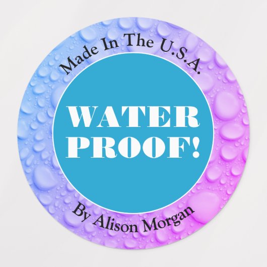 Witte tekst watertest, DIY 3-tekstregels, foto Labels (Design 1)