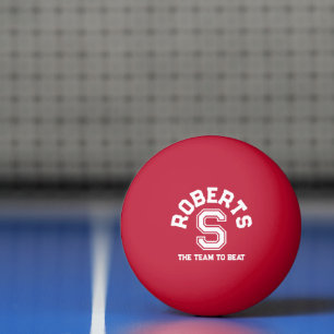 Witte tekstsport aangepaste monogram naam en team pingpongbal