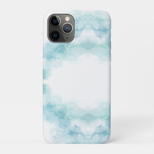 Witte telefoonhoes met lichtblauwe aquarel  Case-Mate iPhone case (Achterkant)