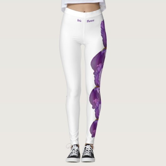 Witte Tennessee Iris State Flower Leggings (Voorkant)