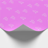 Witte Tennisrackets & Bal Diepe Pink Cadeaupapier (Hoek)