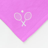 Witte Tennisrackets & Bal Diepe Pink Fleece Deken (Hoek)