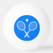 Witte Tennisrackets Blauwe Ping Pong Ballen (Achterkant)