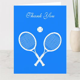 Witte Tennisrackets en Ball Blue Bedankkaart