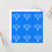 Witte tennisrackets en een Ball Blue achtergrond Kaart (Voorkant / Achterkant in situ)