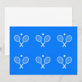 Witte tennisrackets en een Ball Blue achtergrond Kaart (Voorkant / Achterkant)