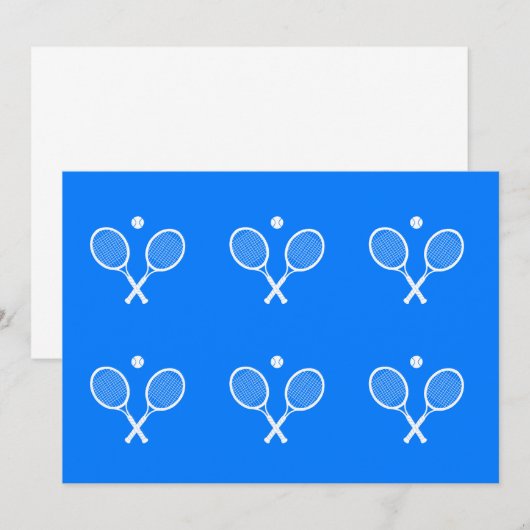 Witte tennisrackets en een Ball Blue achtergrond Kaart (Voorkant / Achterkant)