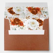 Witte Terracotta Gouden Aardse Bloemige Bruiloft