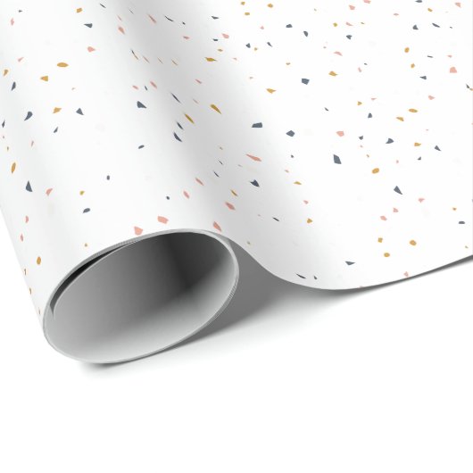 Witte terrazzo cadeaupapier (Rol Hoek)