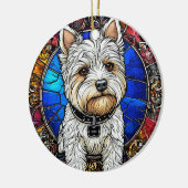 Witte Terrier Hond Portret Keramisch Ornament (Links)