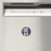 Witte Terrier Hond Portret Magneet (Insitu (Vaatwasser))