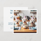 Witte terrier kaart, Witte terrier verjaardag Kaart (Voorkant / Achterkant)